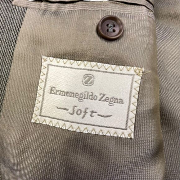 Ermenegildo Zegna Soft Blazer Men 46R Wool 2 Button Tweed Sport Coat Jacket - Picture 9 of 15